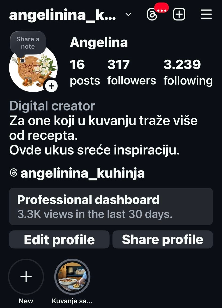 Angelinina kuhinja - profil pre saradnje
